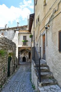 An alley of campo di giove, a medieval village of abruzzo, italy.