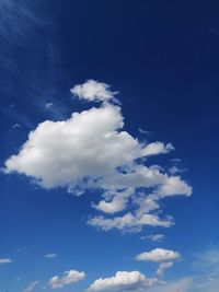 Low angle view of clouds in blue sky