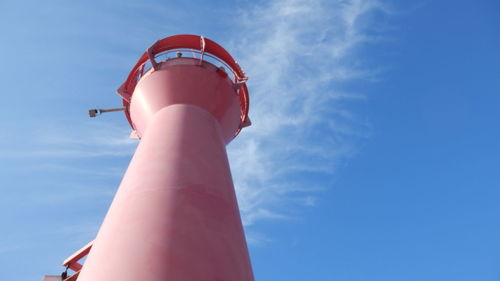 Low angle view of pole against sky