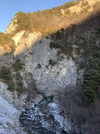 Scenic view of rocky mountains