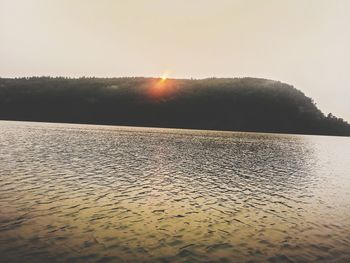 Scenic view of sunset over sea