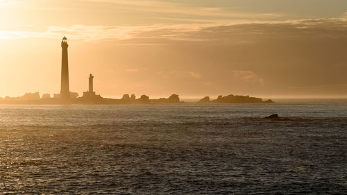 Scenic view of sea during sunset