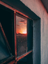 Close-up of window of old building