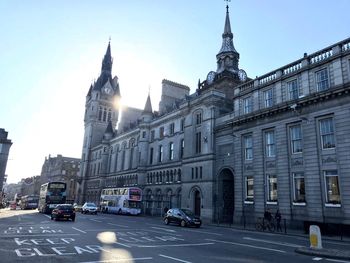 Traffic on road in city