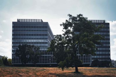 Low angle view of buildings against sky