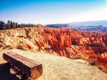 Scenic view of rock formations against sky