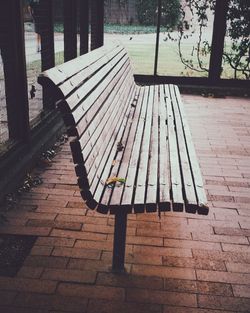 Empty bench in park