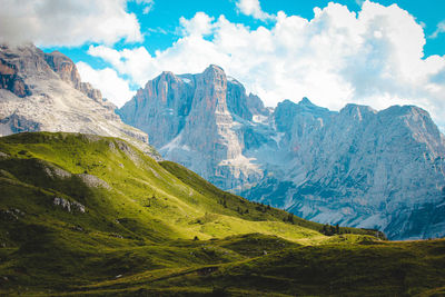 Scenic view of mountains against sky