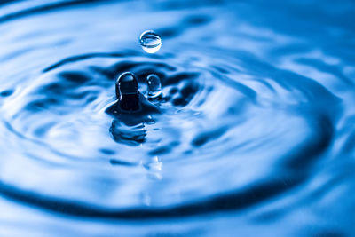 High angle view of rippled water