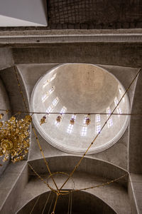 High angle view of empty glass on table