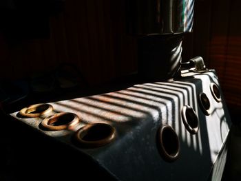 High angle view of bread on table