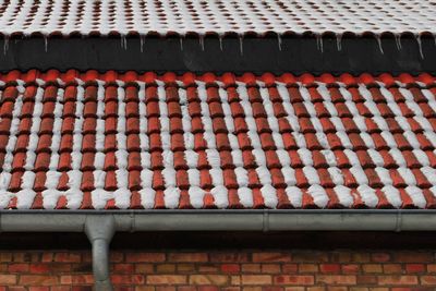 Low angle view of brick wall