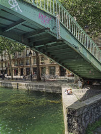 View of bridge over river