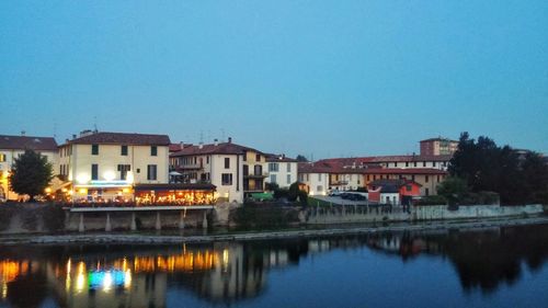 View of river with buildings in background