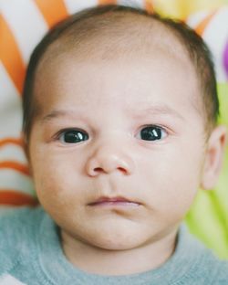 Close-up portrait of cute baby boy