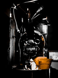 Close-up of coffee over black background