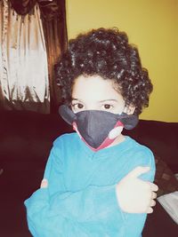 Portrait of boy at home