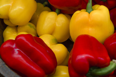 Full frame shot of multi colored bell peppers