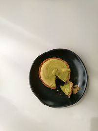 High angle view of dessert in plate