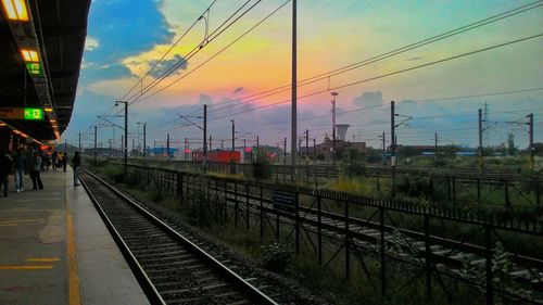 Railroad tracks against sky