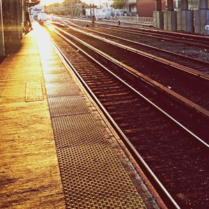 Railroad tracks on railroad track