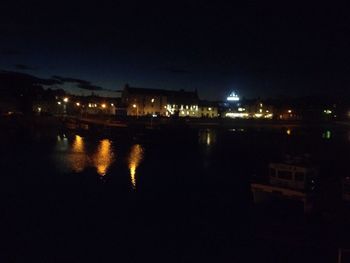 View of illuminated cityscape at night