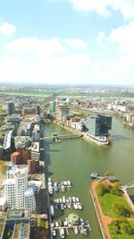 Aerial view of city at waterfront