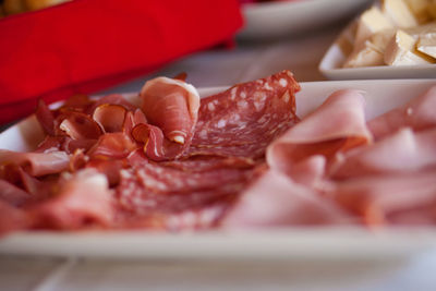 Close-up of food on table