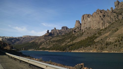 Scenic view of rocky mountains against sky