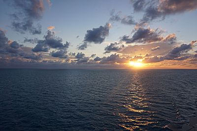 Scenic view of sea at sunset