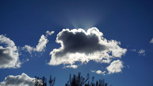 Low angle view of clouds in blue sky