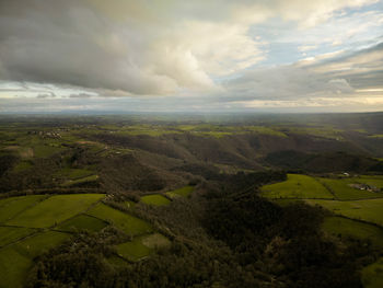 Aerial view of landscape against sky