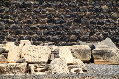 Stack of stone wall