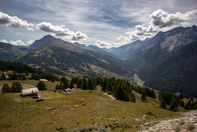 Scenic view of mountains against sky