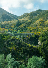 Scenic view of mountains against sky