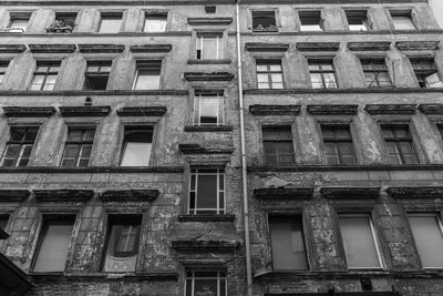 Low angle view of old building in city