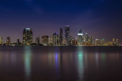 Illuminated city at night