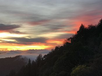 Scenic view of dramatic sky during sunset