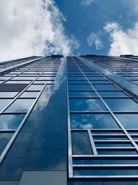 Low angle view of modern building against sky