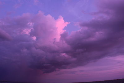 Low angle view of dramatic sky during sunset