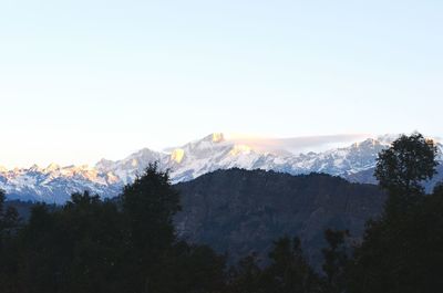 Scenic view of snowcapped mountains