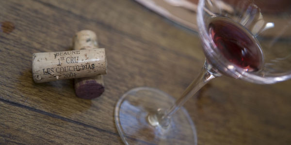 Close-up of wine glass on table