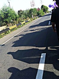 Road marking on road
