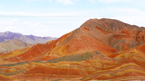 Scenic view of mountain range against sky