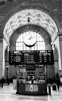 View of text on railroad station