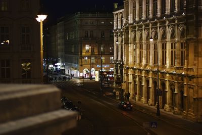 Illuminated city at night