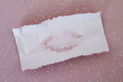 High angle view of ice cream over white background