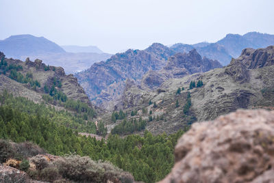 Scenic view of mountains against clear sky