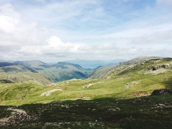 Scenic view of mountains against sky