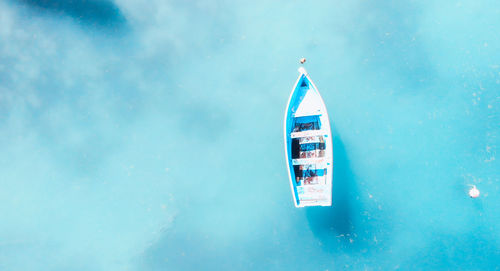 High angle view of swimming pool in sea